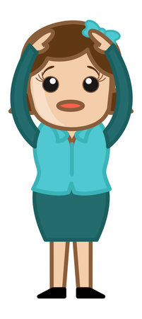 Femme Fermant Les Yeux Avec Les Mains - Business Personnage De Dessin Animé Clip Art Libres De Droits , Vecteurs Et Illustration. Image 21395929.