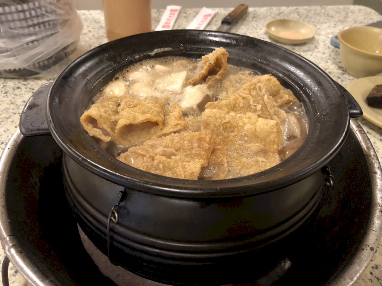 La sopa estofada de pato al jenjibre.
