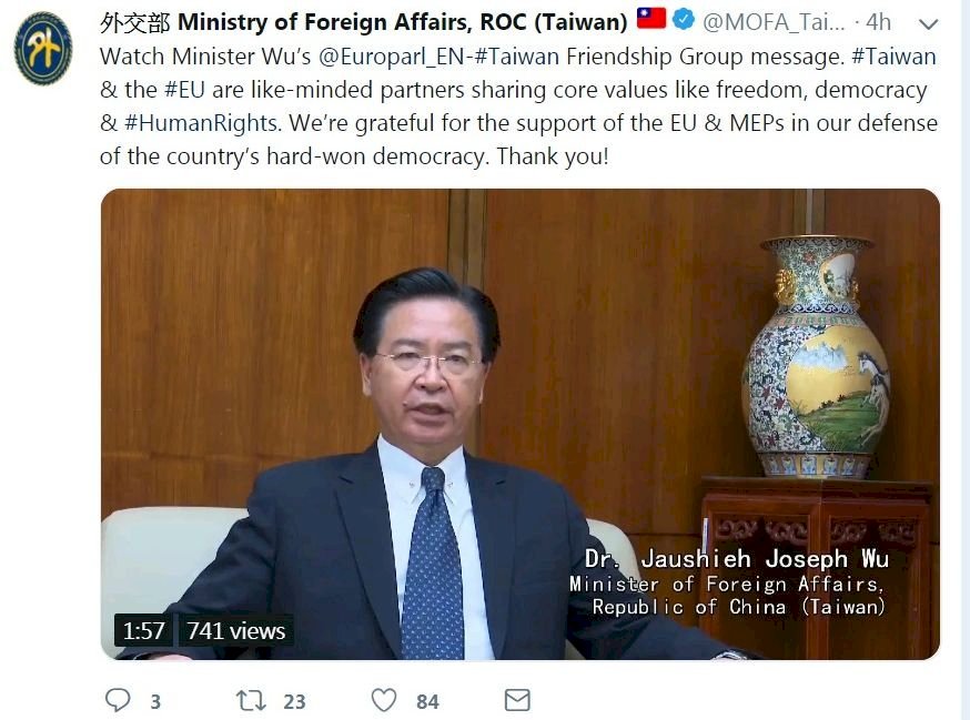 Taiwán pide a la Unión Europea ayuda para enfrentarse a China continental