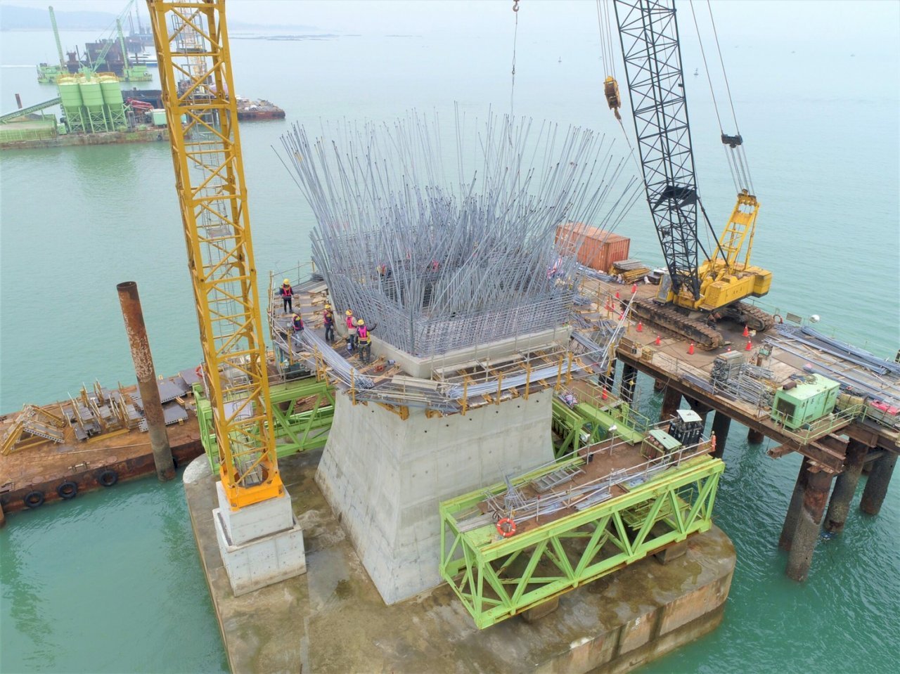 El gran puente de Kinmen en plena construcción