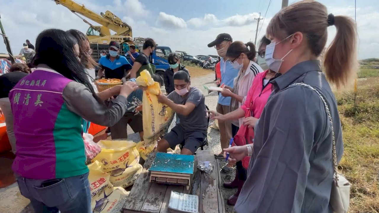 Gran captura de huevas de salmonete en un puerto de Changhua