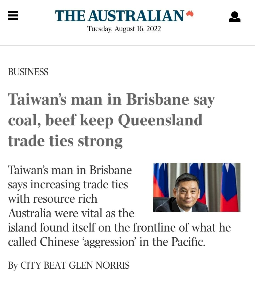 Diplomático taiwanés pide a Australia que ayude a Taiwán a entrar en el CPTPP