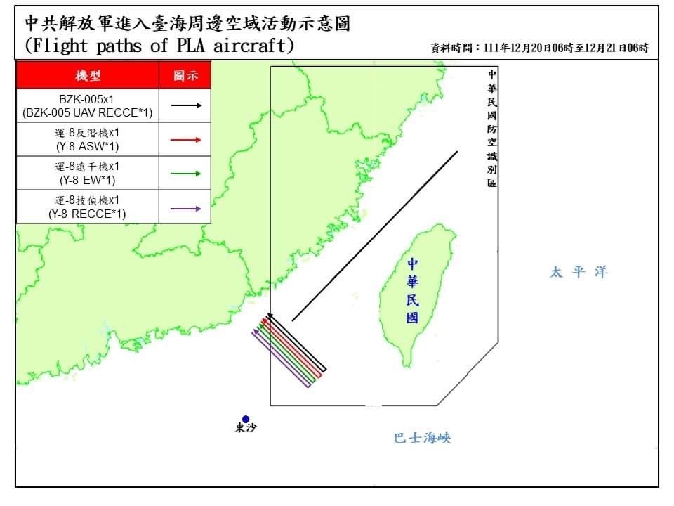 Un buque de guerra chino se acerca a aguas de isla Verde en el sureste de Taiwán