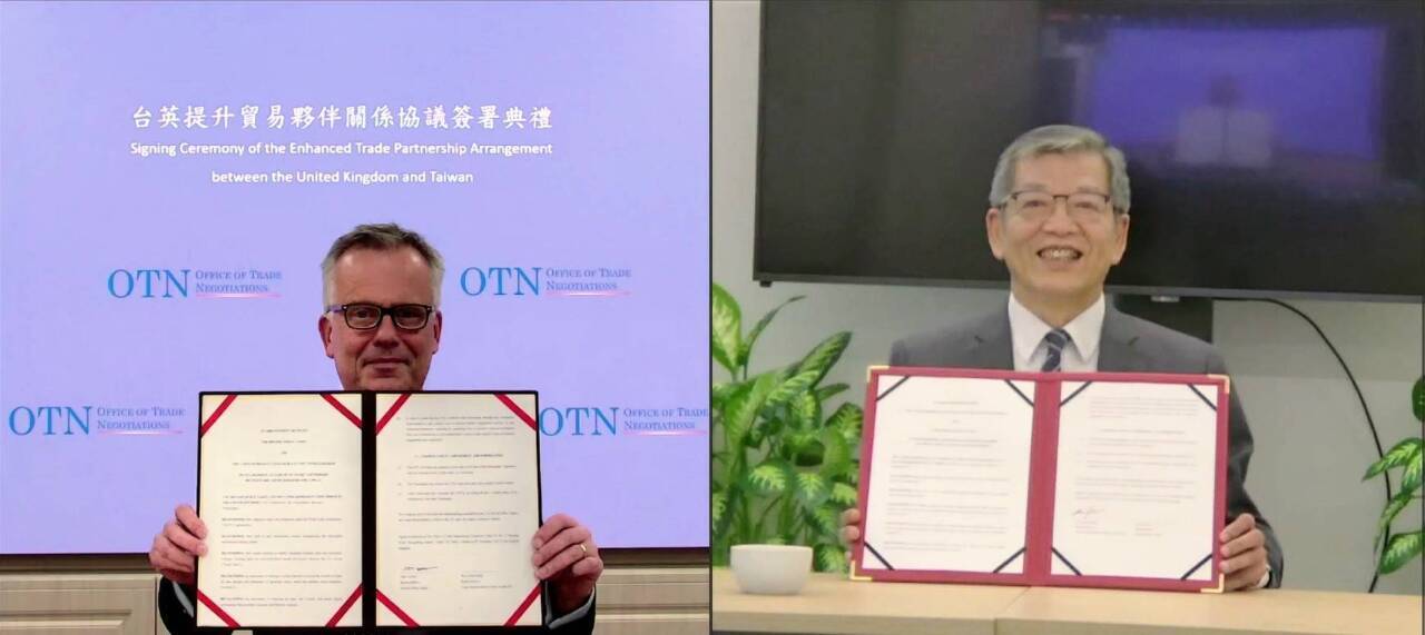 Taiwán y Reino Unido firman un acuerdo para mejorar su asociación económica