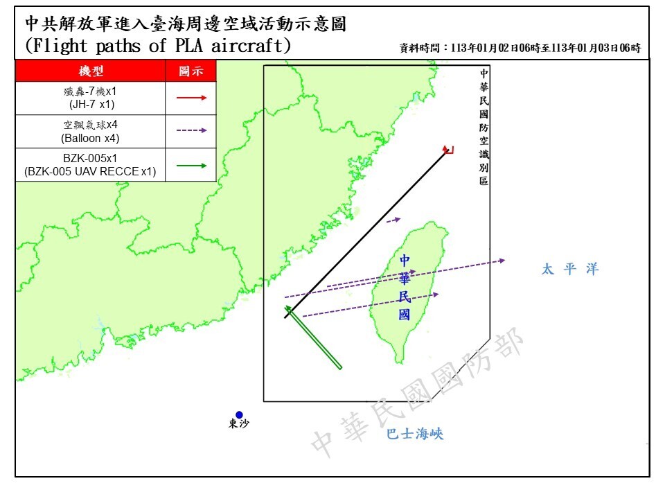 Nueve aeronaves y cuatro buques chinos detectados en la zona de control de Taiwán en el Estrecho