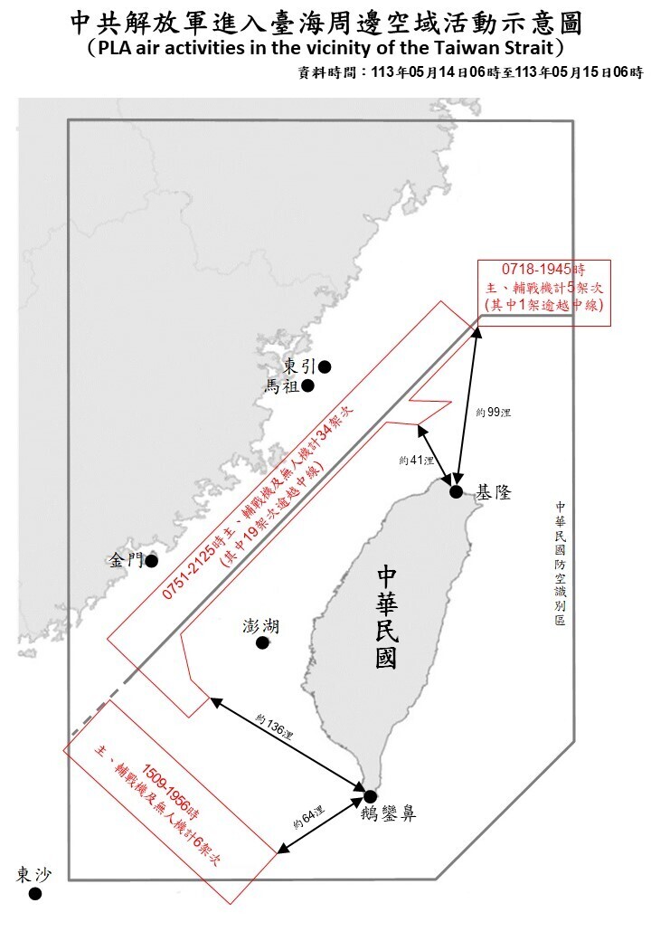 Varios aviones y embarcaciones militares chinas detectadas en las inmediaciones de aguas territoriales de Taiwán