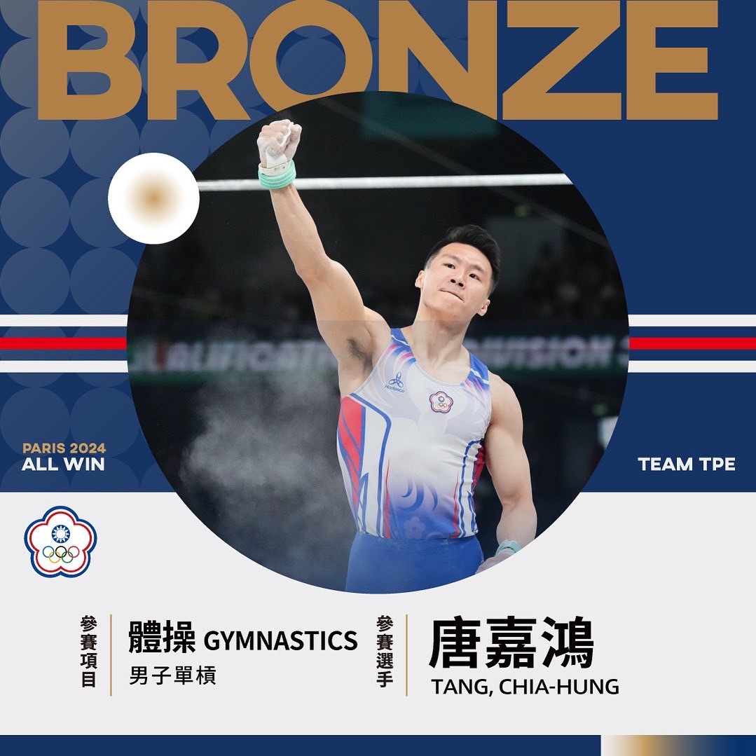 Medalla de bronce en barra fija masculina para Taiwán