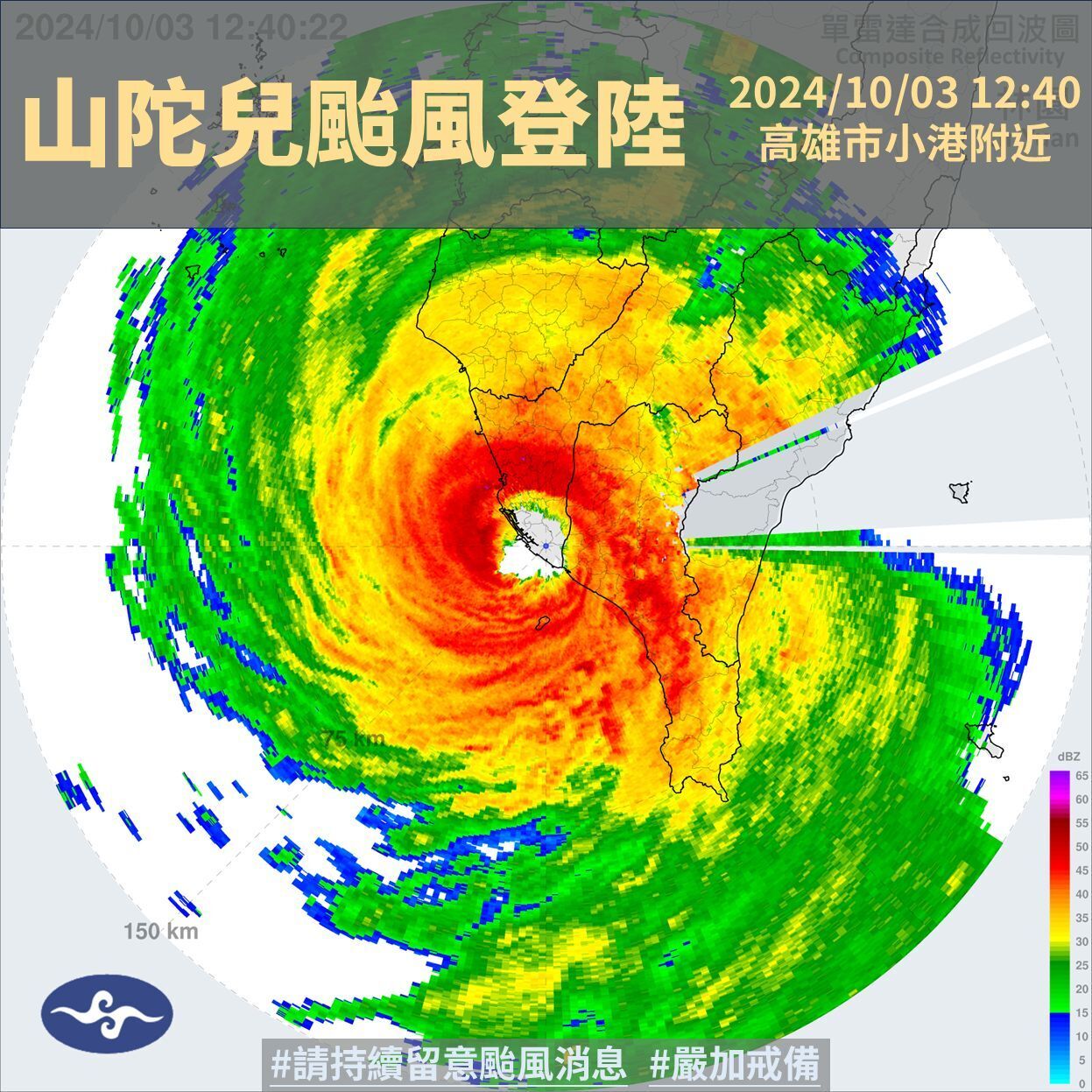 Krathon toca tierra en Kaohsiung con fuertes lluvias y vientos pero ya debilitándose