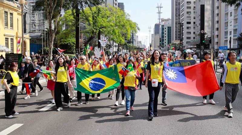Comunidad taiwanesa en San Pablo marcha en apoyo a la inclusión de Taiwán en la OMS