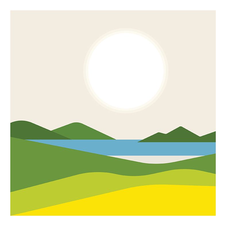 noon #landscape #illustration #minimal | Abstract geometric art, Upcycled  art, Sun art